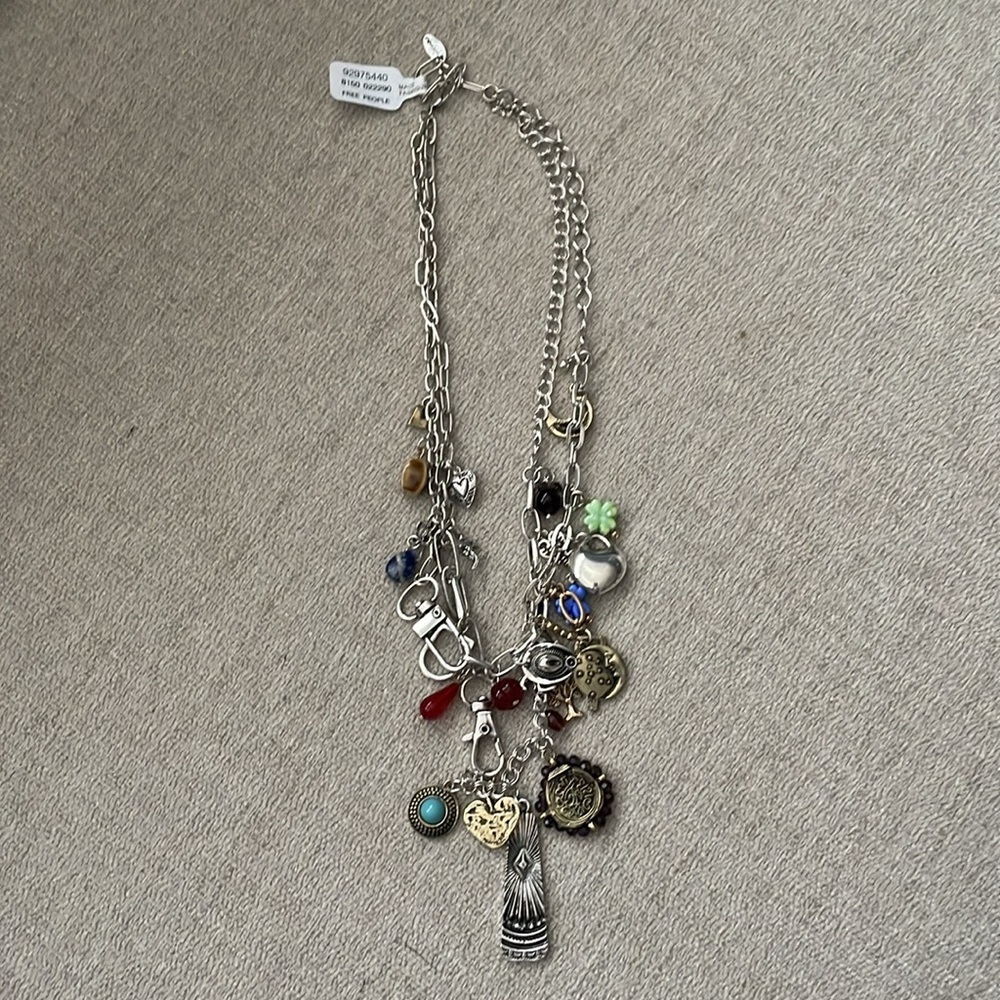 FREE PEOPLE Maxamillion Charm Necklace World Traveler - Picture 2 of 5